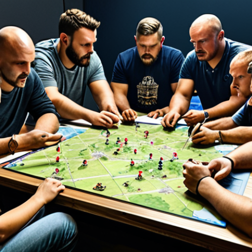 Strategic Planning Session**

"A group of fully clothed Clash of Clans players gathered around a table, discussing war strategy. They are reviewing a map of an enemy base projected onto the table. Include strategy notes and diagrams scattered around. Focus on teamwork and planning. Safe for work, appropriate content, professional, modest. Perfect anatomy, correct proportions, natural pose, well-formed hands, proper finger count, natural body proportions. High quality."

**